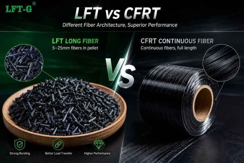LFT vs CFRT fiber architecture comparison continuous vs long fiber thermoplastics