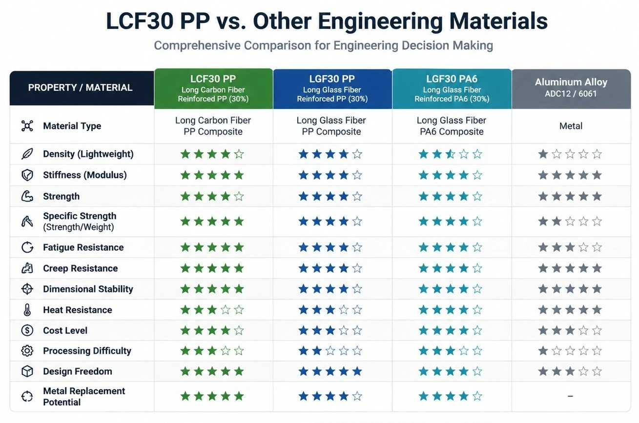 LCF30 PP Vs. Other Material